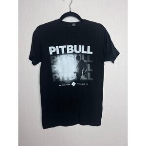 Pitbull Tour 2017 Short Sleeve Black T-Shirt Size Small